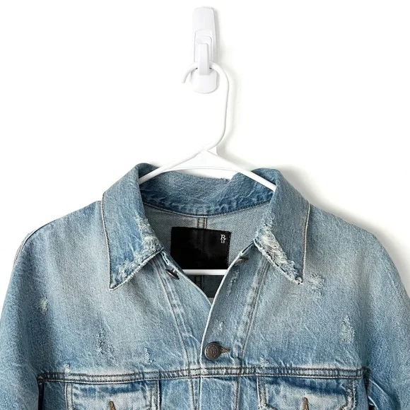 R13 Denim Jackie Trucker 1/2 Sleeve Jacket Sz S - Picture 6 of 10